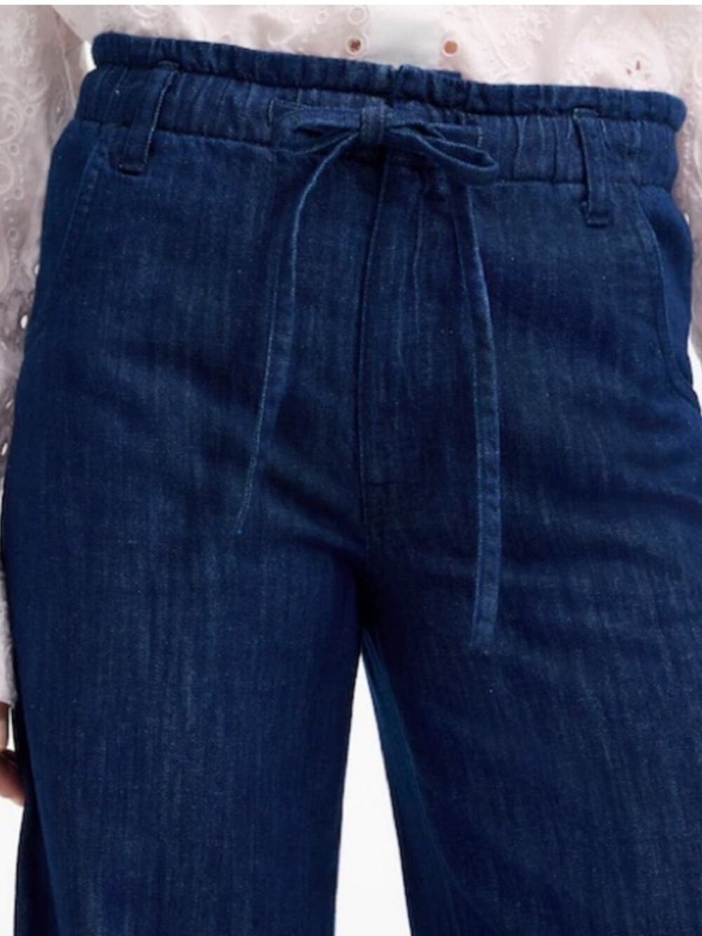 MADEWELL The Denim Pull On Wide Leg Pants NV407 Size 27 Boho High Rise Jeans
